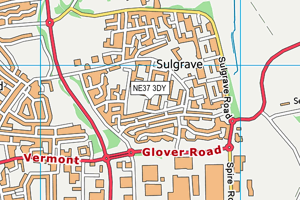 NE37 3DY map - OS VectorMap District (Ordnance Survey)