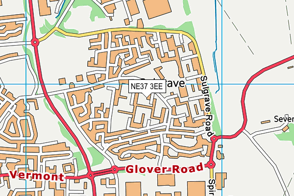 NE37 3EE map - OS VectorMap District (Ordnance Survey) NE37 3EE map - OS VectorMap District (Ordnance Survey)