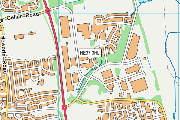 NE37 3HL map - OS VectorMap District (Ordnance Survey) NE37 3HL map - OS VectorMap District (Ordnance Survey)