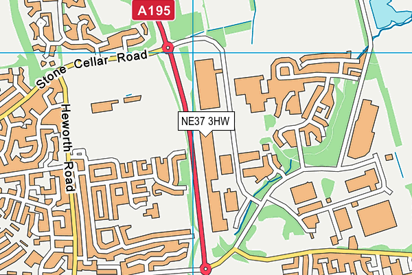 NE37 3HW map - OS VectorMap District (Ordnance Survey) NE37 3HW map - OS VectorMap District (Ordnance Survey)