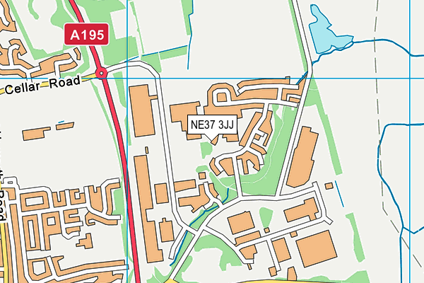 NE37 3JJ map - OS VectorMap District (Ordnance Survey)
