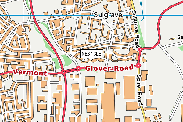 NE37 3LE map - OS VectorMap District (Ordnance Survey)
