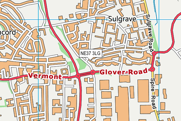 NE37 3LG map - OS VectorMap District (Ordnance Survey) NE37 3LG map - OS VectorMap District (Ordnance Survey)