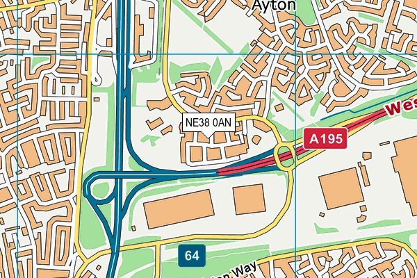 NE38 0AN map - OS VectorMap District (Ordnance Survey) NE38 0AN map - OS VectorMap District (Ordnance Survey)