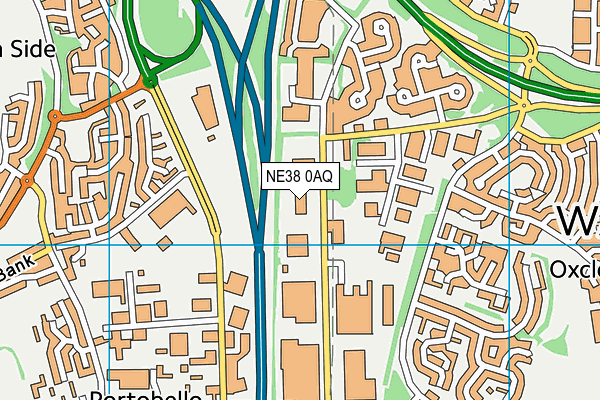 NE38 0AQ map - OS VectorMap District (Ordnance Survey)