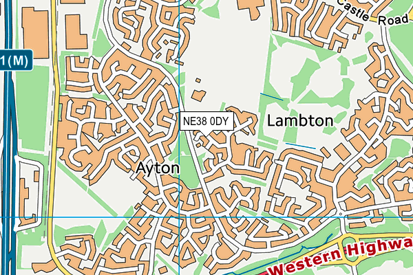NE38 0DY map - OS VectorMap District (Ordnance Survey) NE38 0DY map - OS VectorMap District (Ordnance Survey)