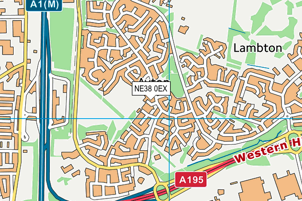 NE38 0EX map - OS VectorMap District (Ordnance Survey) NE38 0EX map - OS VectorMap District (Ordnance Survey)