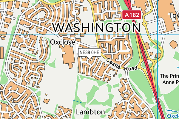 NE38 0HE map - OS VectorMap District (Ordnance Survey) NE38 0HE map - OS VectorMap District (Ordnance Survey)