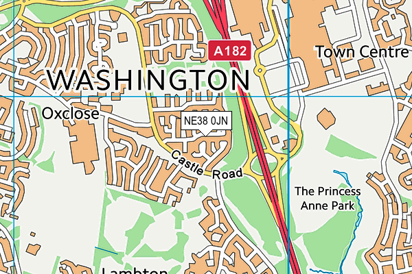 NE38 0JN map - OS VectorMap District (Ordnance Survey) NE38 0JN map - OS VectorMap District (Ordnance Survey)