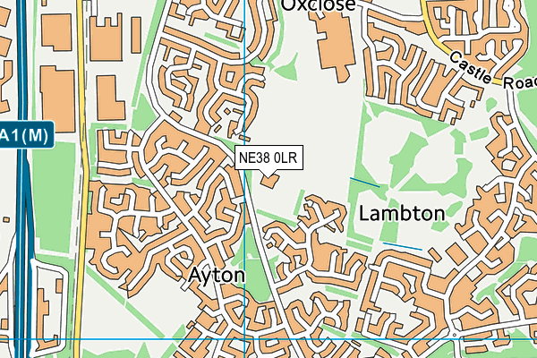 NE38 0LR map - OS VectorMap District (Ordnance Survey) NE38 0LR map - OS VectorMap District (Ordnance Survey)