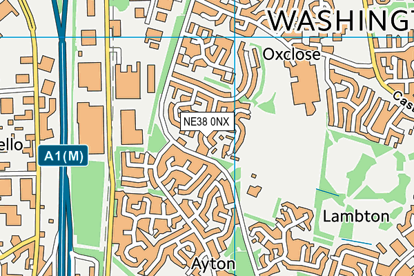 NE38 0NX map - OS VectorMap District (Ordnance Survey) NE38 0NX map - OS VectorMap District (Ordnance Survey)