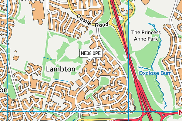 NE38 0PE map - OS VectorMap District (Ordnance Survey) NE38 0PE map - OS VectorMap District (Ordnance Survey)