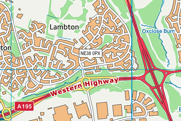NE38 0PX map - OS VectorMap District (Ordnance Survey) NE38 0PX map - OS VectorMap District (Ordnance Survey)