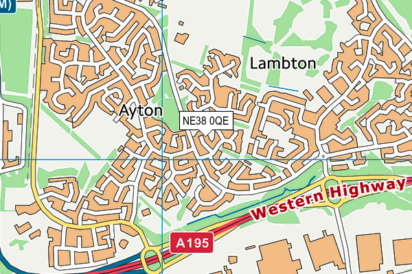 NE38 0QE map - OS VectorMap District (Ordnance Survey) NE38 0QE map - OS VectorMap District (Ordnance Survey)