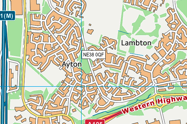 NE38 0QF map - OS VectorMap District (Ordnance Survey) NE38 0QF map - OS VectorMap District (Ordnance Survey)