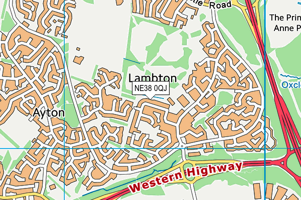 NE38 0QJ map - OS VectorMap District (Ordnance Survey) NE38 0QJ map - OS VectorMap District (Ordnance Survey)