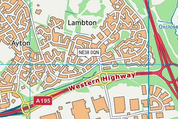 NE38 0QN map - OS VectorMap District (Ordnance Survey) NE38 0QN map - OS VectorMap District (Ordnance Survey)