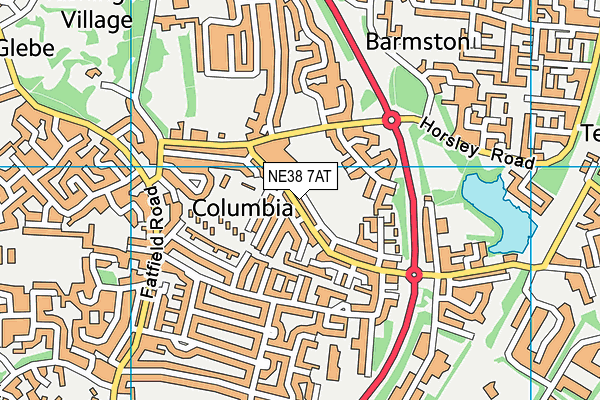 NE38 7AT map - OS VectorMap District (Ordnance Survey) NE38 7AT map - OS VectorMap District (Ordnance Survey)