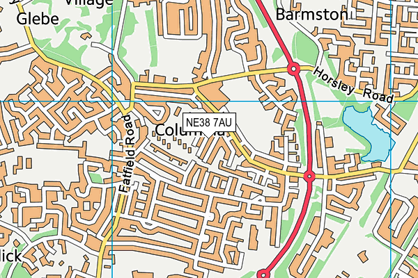 NE38 7AU map - OS VectorMap District (Ordnance Survey) NE38 7AU map - OS VectorMap District (Ordnance Survey)