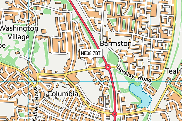NE38 7BT map - OS VectorMap District (Ordnance Survey) NE38 7BT map - OS VectorMap District (Ordnance Survey)