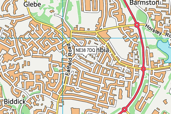 NE38 7DQ map - OS VectorMap District (Ordnance Survey) NE38 7DQ map - OS VectorMap District (Ordnance Survey)