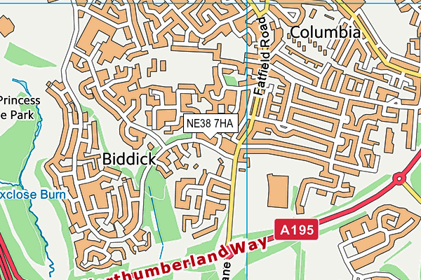 NE38 7HA map - OS VectorMap District (Ordnance Survey) NE38 7HA map - OS VectorMap District (Ordnance Survey)