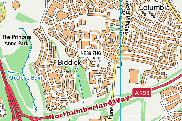 NE38 7HG map - OS VectorMap District (Ordnance Survey) NE38 7HG map - OS VectorMap District (Ordnance Survey)