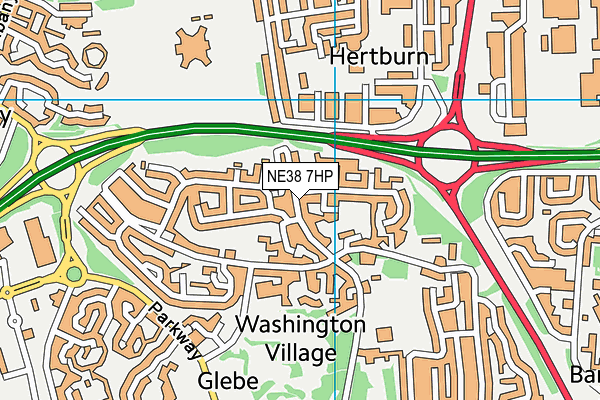 NE38 7HP map - OS VectorMap District (Ordnance Survey) NE38 7HP map - OS VectorMap District (Ordnance Survey)