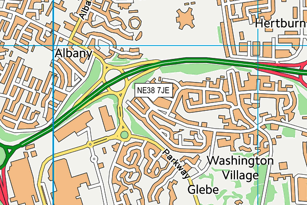 NE38 7JE map - OS VectorMap District (Ordnance Survey) NE38 7JE map - OS VectorMap District (Ordnance Survey)