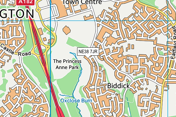 NE38 7JR map - OS VectorMap District (Ordnance Survey) NE38 7JR map - OS VectorMap District (Ordnance Survey)