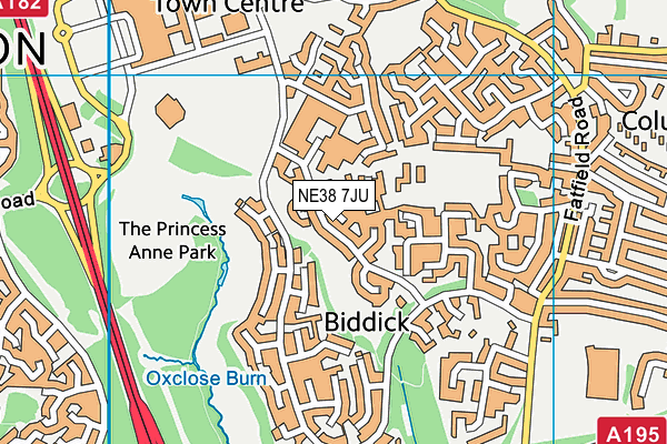 NE38 7JU map - OS VectorMap District (Ordnance Survey) NE38 7JU map - OS VectorMap District (Ordnance Survey)