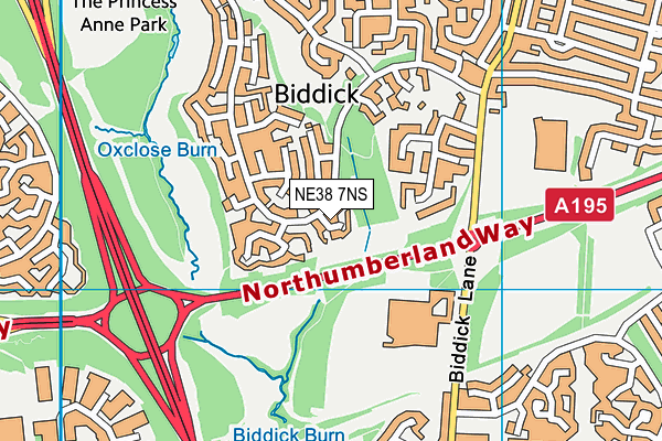 NE38 7NS map - OS VectorMap District (Ordnance Survey) NE38 7NS map - OS VectorMap District (Ordnance Survey)