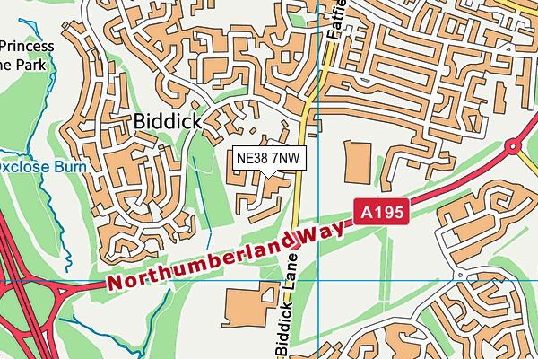 NE38 7NW map - OS VectorMap District (Ordnance Survey) NE38 7NW map - OS VectorMap District (Ordnance Survey)