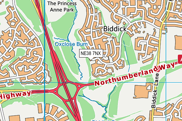 NE38 7NX map - OS VectorMap District (Ordnance Survey) NE38 7NX map - OS VectorMap District (Ordnance Survey)