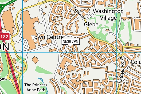 NE38 7PN map - OS VectorMap District (Ordnance Survey) NE38 7PN map - OS VectorMap District (Ordnance Survey)