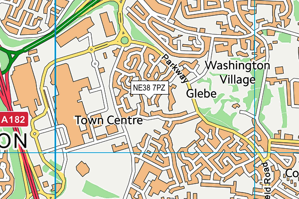 NE38 7PZ map - OS VectorMap District (Ordnance Survey) NE38 7PZ map - OS VectorMap District (Ordnance Survey)