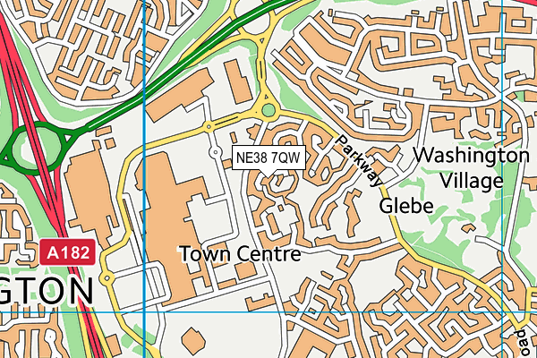 NE38 7QW map - OS VectorMap District (Ordnance Survey) NE38 7QW map - OS VectorMap District (Ordnance Survey)
