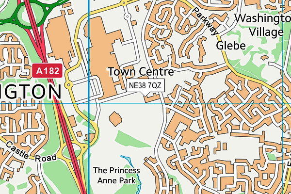 NE38 7QZ map - OS VectorMap District (Ordnance Survey) NE38 7QZ map - OS VectorMap District (Ordnance Survey)