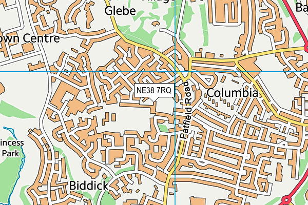 NE38 7RQ map - OS VectorMap District (Ordnance Survey) NE38 7RQ map - OS VectorMap District (Ordnance Survey)