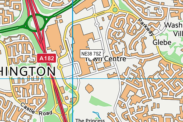 NE38 7SZ map - OS VectorMap District (Ordnance Survey)