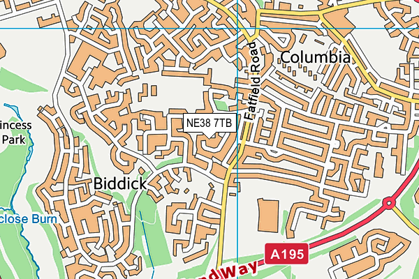 NE38 7TB map - OS VectorMap District (Ordnance Survey) NE38 7TB map - OS VectorMap District (Ordnance Survey)