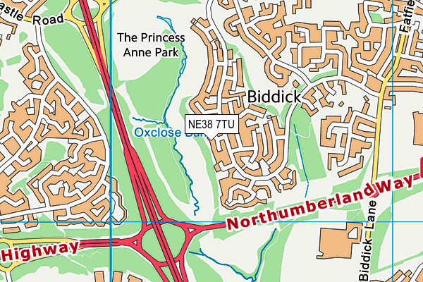 NE38 7TU map - OS VectorMap District (Ordnance Survey) NE38 7TU map - OS VectorMap District (Ordnance Survey)