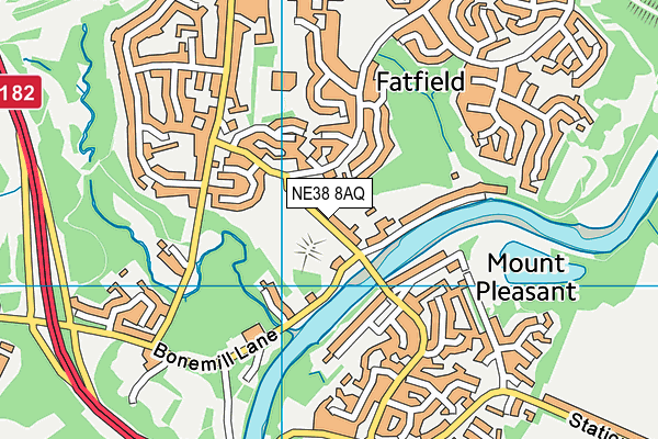 NE38 8AQ map - OS VectorMap District (Ordnance Survey) NE38 8AQ map - OS VectorMap District (Ordnance Survey)