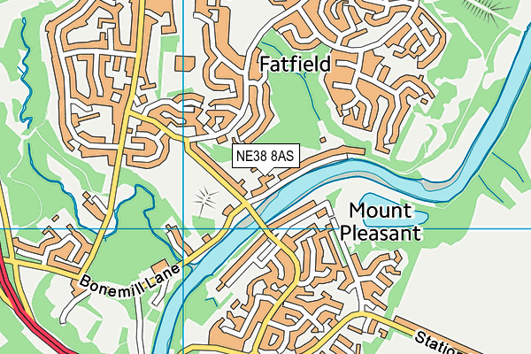NE38 8AS map - OS VectorMap District (Ordnance Survey) NE38 8AS map - OS VectorMap District (Ordnance Survey)