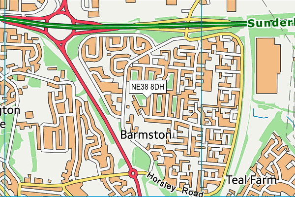 NE38 8DH map - OS VectorMap District (Ordnance Survey) NE38 8DH map - OS VectorMap District (Ordnance Survey)