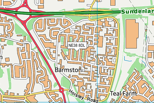 NE38 8DL map - OS VectorMap District (Ordnance Survey) NE38 8DL map - OS VectorMap District (Ordnance Survey)