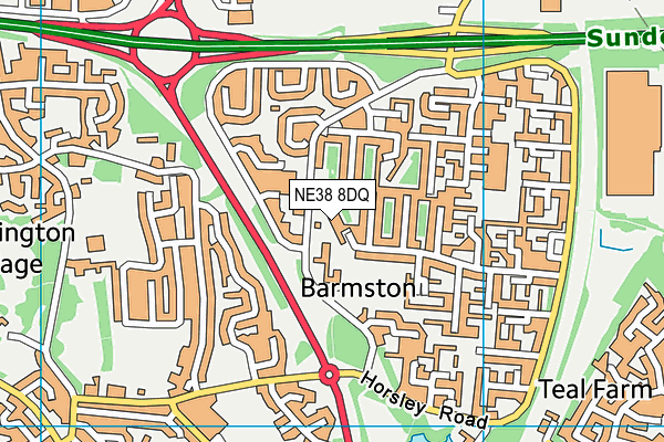 NE38 8DQ map - OS VectorMap District (Ordnance Survey) NE38 8DQ map - OS VectorMap District (Ordnance Survey)