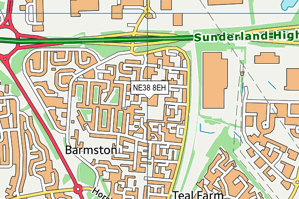 NE38 8EH map - OS VectorMap District (Ordnance Survey) NE38 8EH map - OS VectorMap District (Ordnance Survey)