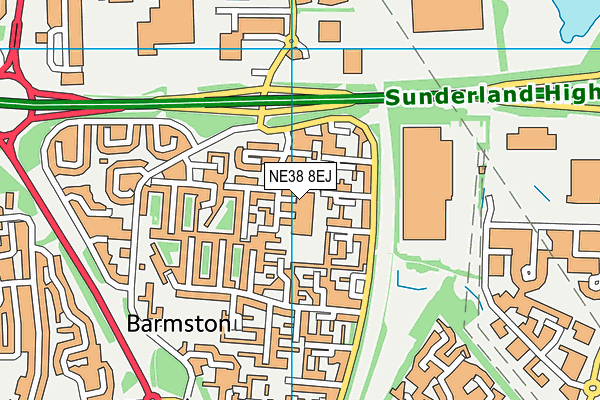 NE38 8EJ map - OS VectorMap District (Ordnance Survey)