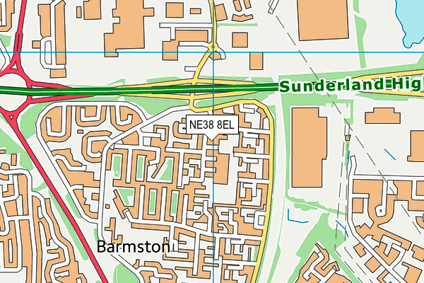 NE38 8EL map - OS VectorMap District (Ordnance Survey)